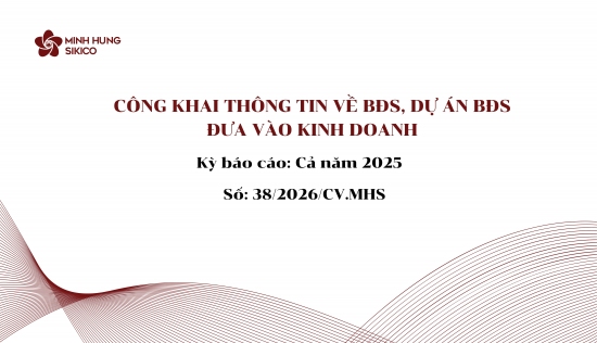Công khai thông tin về BĐS, dự án BĐS đưa vào Kinh doanh (Kỳ báo cáo cả năm 2025)