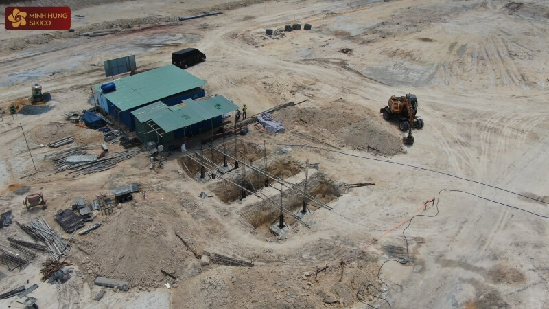 Tiến độ xây dựng nhà máy xử lý nước thải KCN Minh Hưng Sikico ngày 10/4